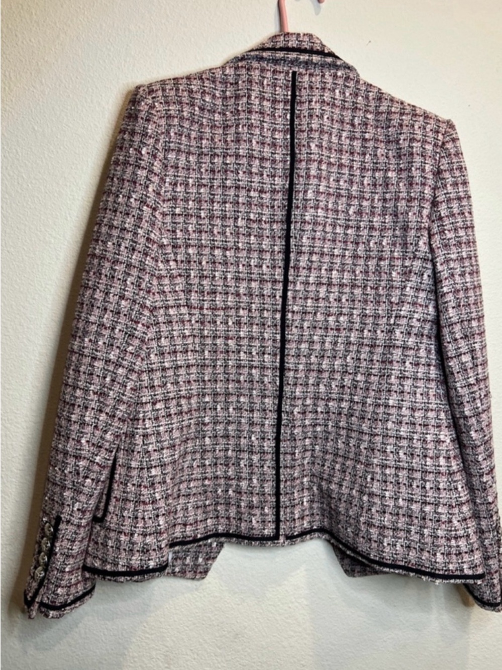 NWOT Veronica Beard Theron Double-Breasted Tweed Blazer Pink Purple Size 8 - Picture 9 of 9